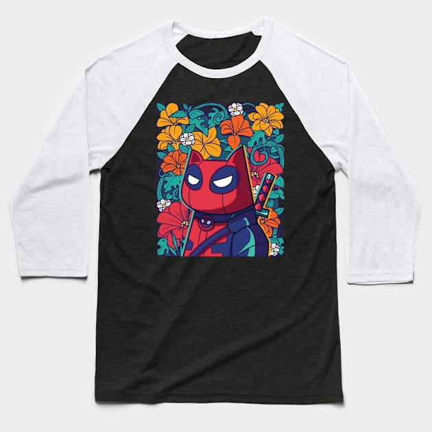 CatSoki NinjaCat Baseball T-Shirt by CatSoki